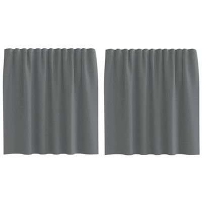 Berkfield Durable Voile Curtains With Rod Pockets 2 Pcs Dark Grey - image 1