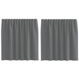 Berkfield Durable Voile Curtains With Rod Pockets 2 Pcs Dark Grey - thumbnail 1