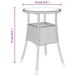 Berkfield 5 Piece Garden Bistro Set With Cushions Black Poly Rattan - thumbnail 9