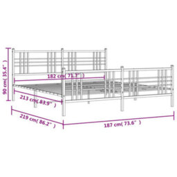 Berkfield Metal Bed Frame Without Mattress With Footboard Black 183X213Cm - thumbnail 8