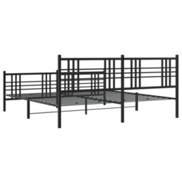 Berkfield Metal Bed Frame Without Mattress With Footboard Black 183X213Cm - thumbnail 6