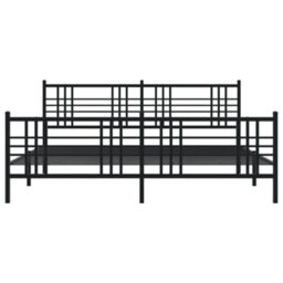 Berkfield Metal Bed Frame Without Mattress With Footboard Black 183X213Cm - thumbnail 4