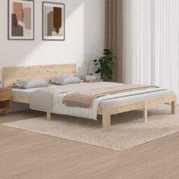 Berkfield Bed Frame Solid Wood Pine 160X200 Cm - thumbnail 1