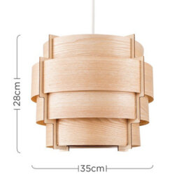 Valuelights Persia Brown Modern Wood Veneer Stepped Drum Ceiling Light Shades (D)35Cm - thumbnail 6