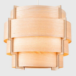 Valuelights Persia Brown Modern Wood Veneer Stepped Drum Ceiling Light Shades (D)35Cm - thumbnail 2