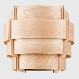 Valuelights Persia Brown Modern Wood Veneer Stepped Drum Ceiling Light Shades (D)35Cm - thumbnail 4