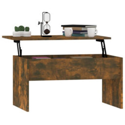 Berkfield Coffee Table Smoked Oak 80X50.5X41.5 Cm Engineered Wood - thumbnail 7