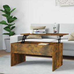 Berkfield Coffee Table Smoked Oak 80X50.5X41.5 Cm Engineered Wood - thumbnail 1