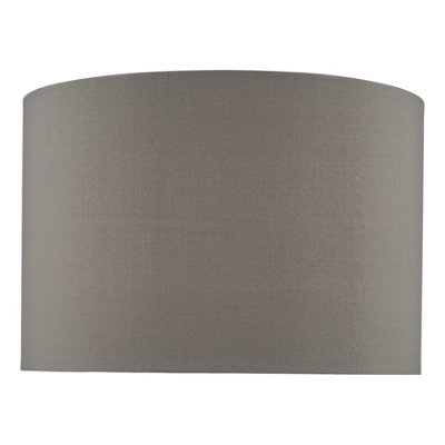 DAR Mubina Grey Faux Silk Drum Shade 30Cm - image 1