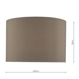 DAR Mubina Grey Faux Silk Drum Shade 30Cm - thumbnail 2