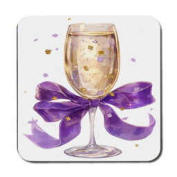 Benjamin Tate Design Placemat Coaster Set Purple Ribbon Art Limited Edition - thumbnail 3