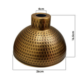 26Cm Yellow Brass Metal Ceiling Lampshade - thumbnail 2