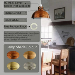 26Cm Yellow Brass Metal Ceiling Lampshade - thumbnail 5