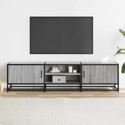 Berkfield Tv Cabinet Grey Sonoma 160X35X41 Cm Engineered Wood And Metal - thumbnail 3