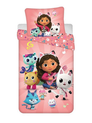 Gabby’s Dollhouse Gabby's Dollhouse Friends Single Duvet Cover And Pillowcase Set - European Size - image 1