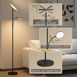 Floor Lamp For Living Room, Standing Lamp With 4 Scene Modes, Black - thumbnail 6