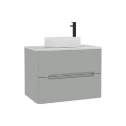 Royal Bathrooms Venice 700mm Dove Grey Wall Mounted Bathroom Countertop Vanity Unit 2 Drawer With Lyon Basin - thumbnail 7