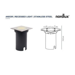 Nordlux Andor Outdoor Aluminium Recessed Light Driveway Safe Silver,mains - thumbnail 4