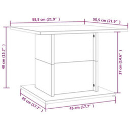 Berkfield Coffee Table Smoked Oak 55.5X55.5X40 Cm Engineered Wood - thumbnail 7