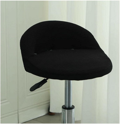 Modern Irregular Round Swivel Bar Stool Cover, Scandinavian Style Kitchen Chair Dining Room 1 Piece, Black - image 1