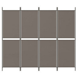 Berkfield 4-Panel Room Divider Anthracite 200X180 Cm Fabric - thumbnail 3