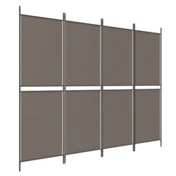 Berkfield 4-Panel Room Divider Anthracite 200X180 Cm Fabric - thumbnail 2