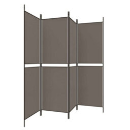 Berkfield 4-Panel Room Divider Anthracite 200X180 Cm Fabric - thumbnail 4