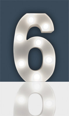 St Helens Home And Garden Battery Operated 3D Led Number 6 Light - image 1