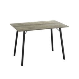 Greige Oak Wooden Rectangular Dining Table With Splayed Black Metal Legs Kitchen - thumbnail 3