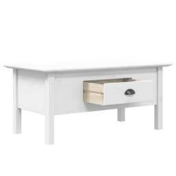 Berkfield Coffee Table Bodo White 100X55X45 Cm Solid Wood Pine - thumbnail 4