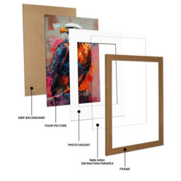 Ak Frames Oak 12X10 Frame With 9X7 Mount And Perspex Front - thumbnail 4