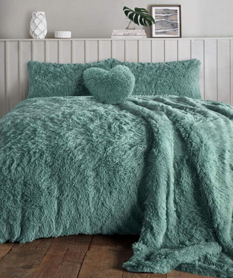 Homes & Linen Teddy Bear Fleece Long Fur Cuddles Alaska Luxury Duvet Cover Set Warm Cosy Soft Teddy Bedding Set