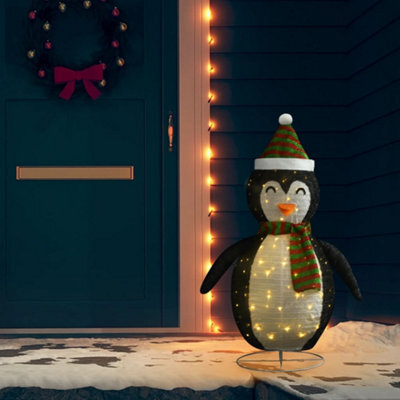 Berkfield Decorative Christmas Snow Penguin Figure Led Luxury Fabric 120Cm - image 1