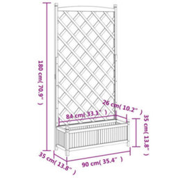 Walplus Planter With Trellis Brown Solid Wood Fir - thumbnail 8