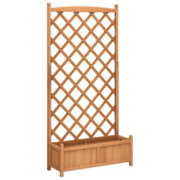 Walplus Planter With Trellis Brown Solid Wood Fir - thumbnail 2