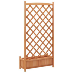 Walplus Planter With Trellis Brown Solid Wood Fir - thumbnail 6
