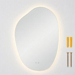 Living And Home 600 X 900mm Irregular Frameless Led Bathroom Mirror With Demister, Dimmable 3 Colour Temperature - thumbnail 4