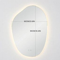 Living And Home 600 X 900mm Irregular Frameless Led Bathroom Mirror With Demister, Dimmable 3 Colour Temperature - thumbnail 6