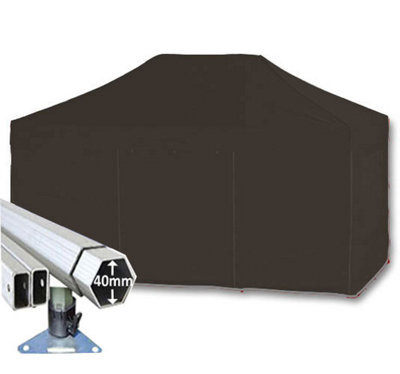 Crocodile Trading 3M X 4.5M Extreme 40 Commercial Instant Shelter Pop Up Gazebos Frame, Canopy & Sides - Black - image 1