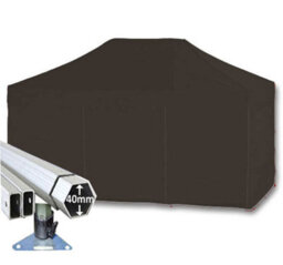 Crocodile Trading 3M X 4.5M Extreme 40 Commercial Instant Shelter Pop Up Gazebos Frame, Canopy & Sides - Black - thumbnail 1