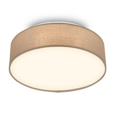 Briloner Mains-Powered Led Taupe Fabric Shade Ceiling Light (Dia)30Cm - image 1