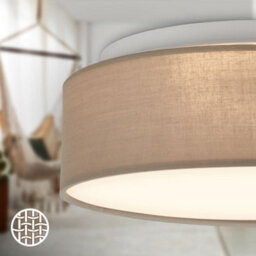 Briloner Mains-Powered Led Taupe Fabric Shade Ceiling Light (Dia)30Cm - thumbnail 3