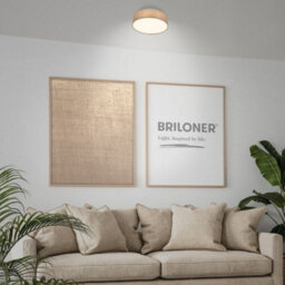 Briloner Mains-Powered Led Taupe Fabric Shade Ceiling Light (Dia)30Cm - thumbnail 7