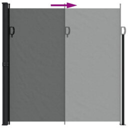 Walplus Retractable Side Awning Garden Sun Shade Canopy Gazebo For Back Door, Porch, Patio Black 220X600 Cm - thumbnail 5
