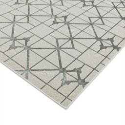 Lattice Geometric Modern Cotton Backing Rug For Living Room Bedroom And Dining Room-200Cm X 290Cm - thumbnail 4