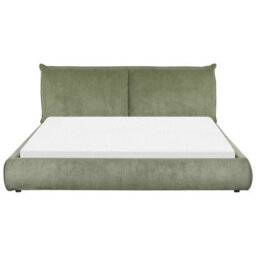 Beliani Bed Corduroy Vinay 180 X 200 Cm (Eu Super King) Olive Green - thumbnail 5
