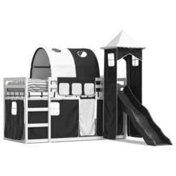 Berkfield Bunk Bed Without Mattress With Slide White And Black 90X190 Cm Single - thumbnail 2