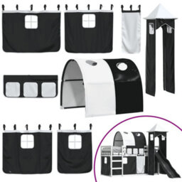 Berkfield Bunk Bed Without Mattress With Slide White And Black 90X190 Cm Single - thumbnail 5