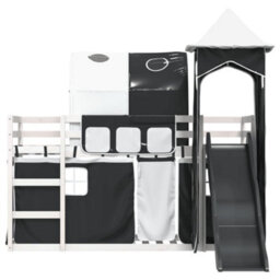 Berkfield Bunk Bed Without Mattress With Slide White And Black 90X190 Cm Single - thumbnail 7