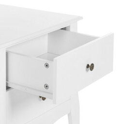 Beliani Bedside Table, White Mdf, 2 Drawers, Curved Cabriole Legs, Compact (W45 X D40 X H58Cm) - thumbnail 5